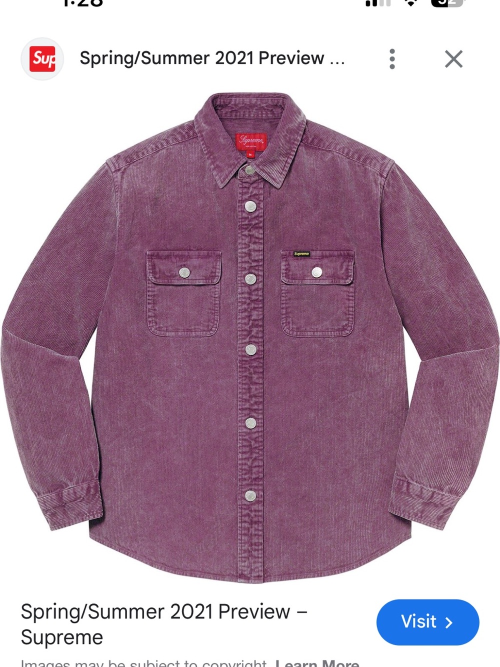 Supreme corduroy shirt /gender neutral